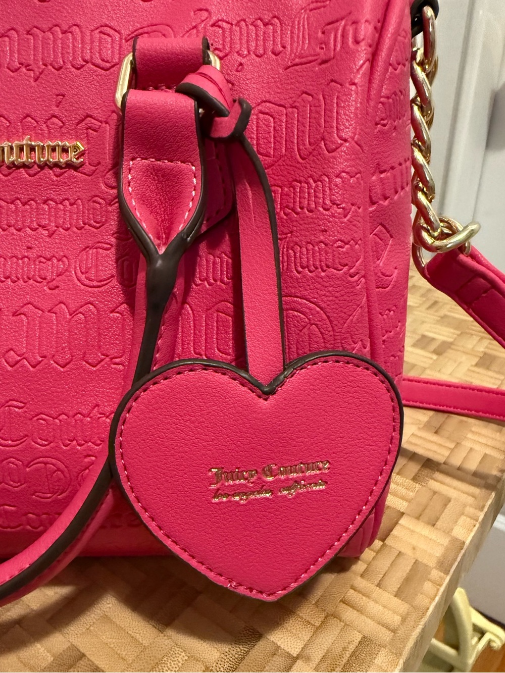 Juicy Couture Deboss Logo Speedy Satchel in the vibrant color Raspberry Tart EUC - Picture 13 of 13